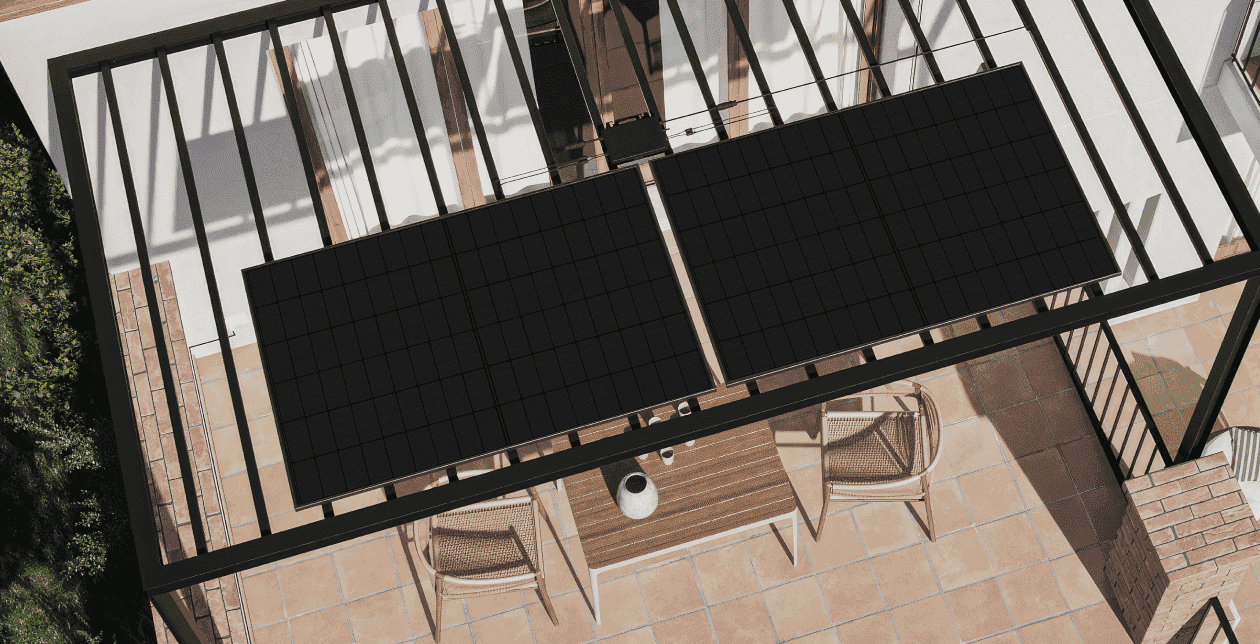 Pergola with solar panels