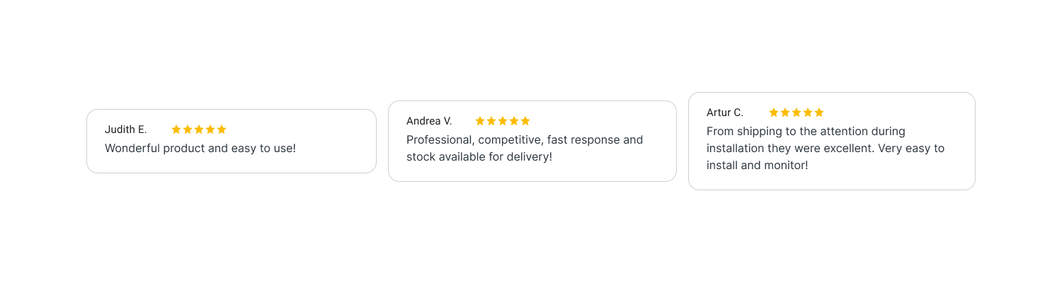Positive reviews from Judith, Andrea and Artur on Trustpilot and Google