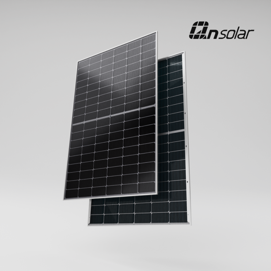 QN Solar Silver Frame Monokristallines Solarpanel TOPCon Bifazial Half-Cell 440 Wp