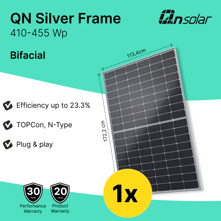 QN Solar Panel 1x Bifacial TOPCon N-Type