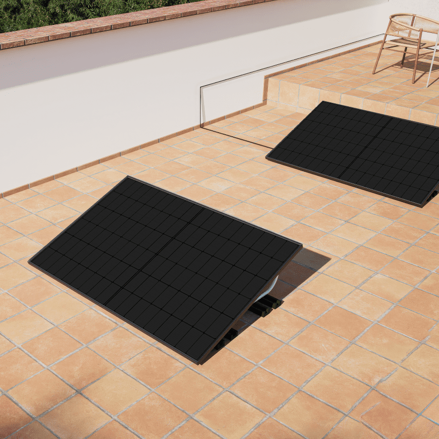 Flat roof solar kit with 20 degree mount