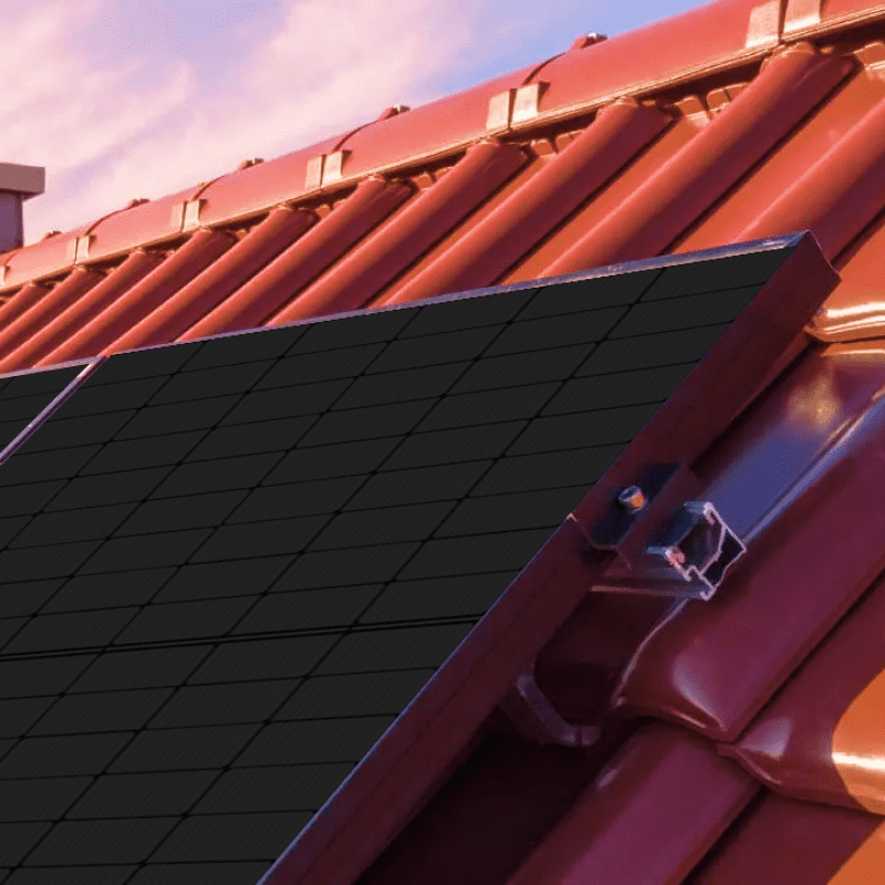 Solar panel for tile roof with basic mount