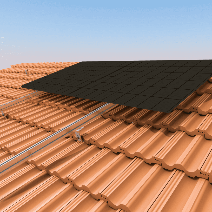 Solar panel tile roof mount