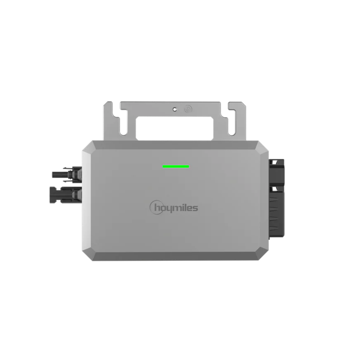 Hoymiles micro inverter HF-800-WB with key features on a yellow and white background